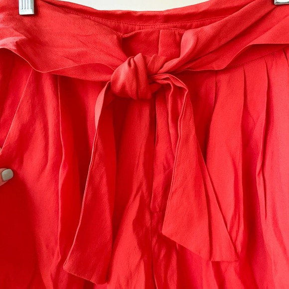 DO + BE Women's Bright Poppy Red Paperbag Waist Tie Shorts with Pockets sz S - Picture 7 of 8